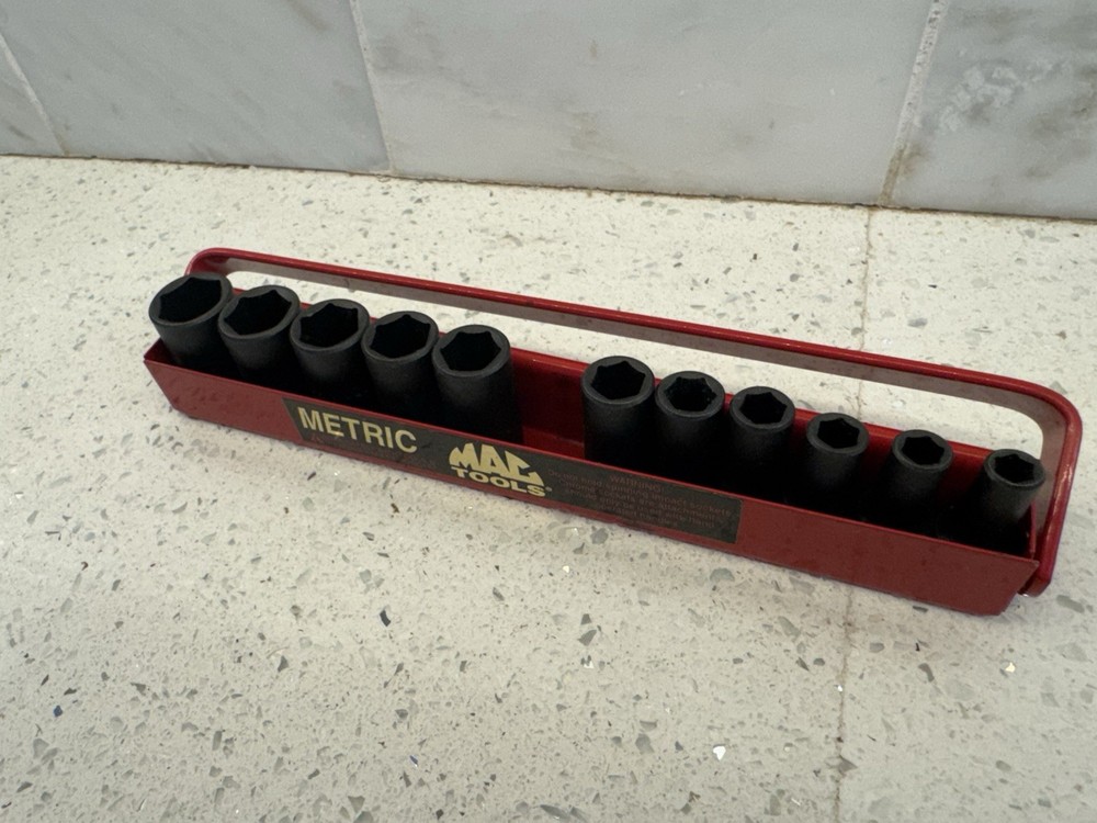 Mac Tools 11-PC. 1/4" Drive 5-15 MM Metric Intermediate Impact Socket Set - 6-PT