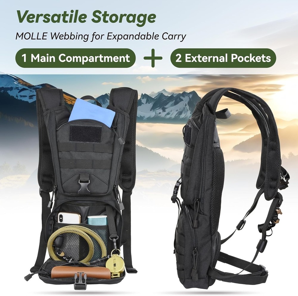 Tactical Molle Hydration Pack Backpack with 3L TPU Water Bladder, Military Da...