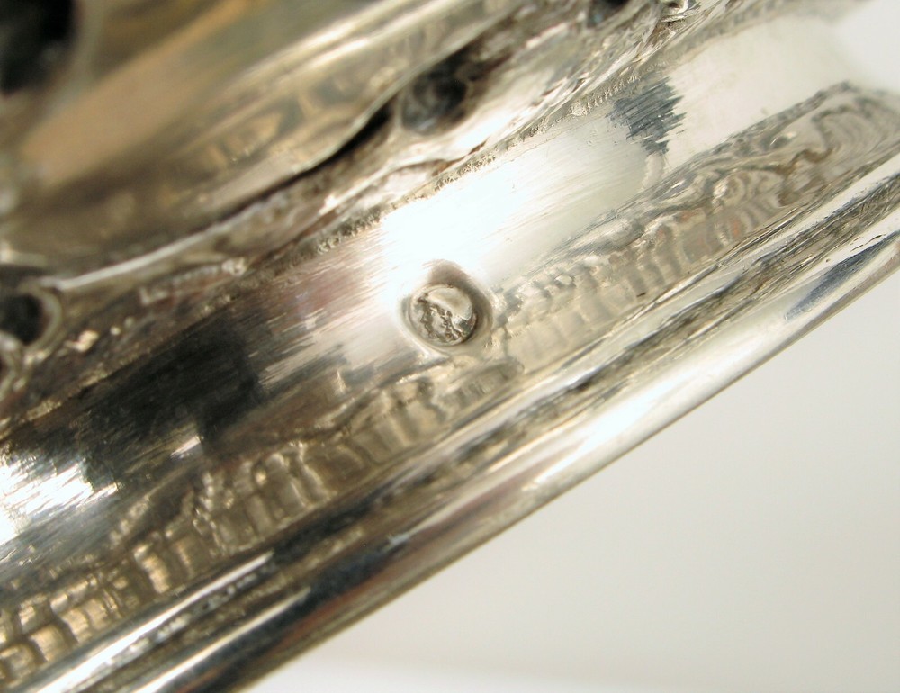ANTIQUE BEAUTIFUL STERLING SILVER HALLMARKED CUSTOM MADE CHASED SILVER COMPOTE