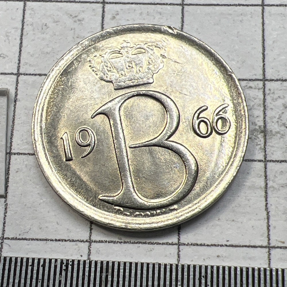 1966 Belgium 25 Centimes - Beautiful Coin