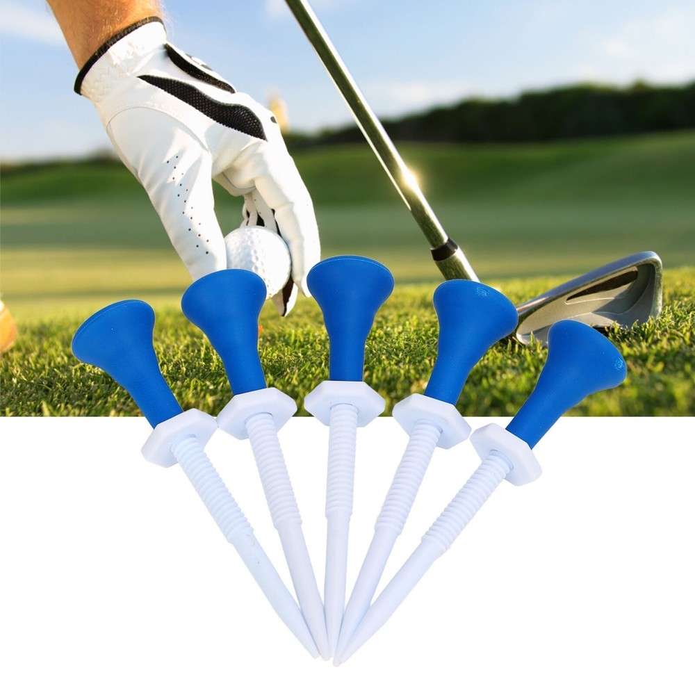 5pcs Golf Tees Holder Plastic 85mm Length Adjustable Hex Screw Nut Golf Training
