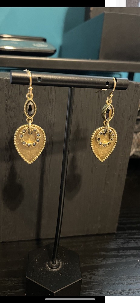 Silpada earrings crystal nile dangle heart 2” brass nice!