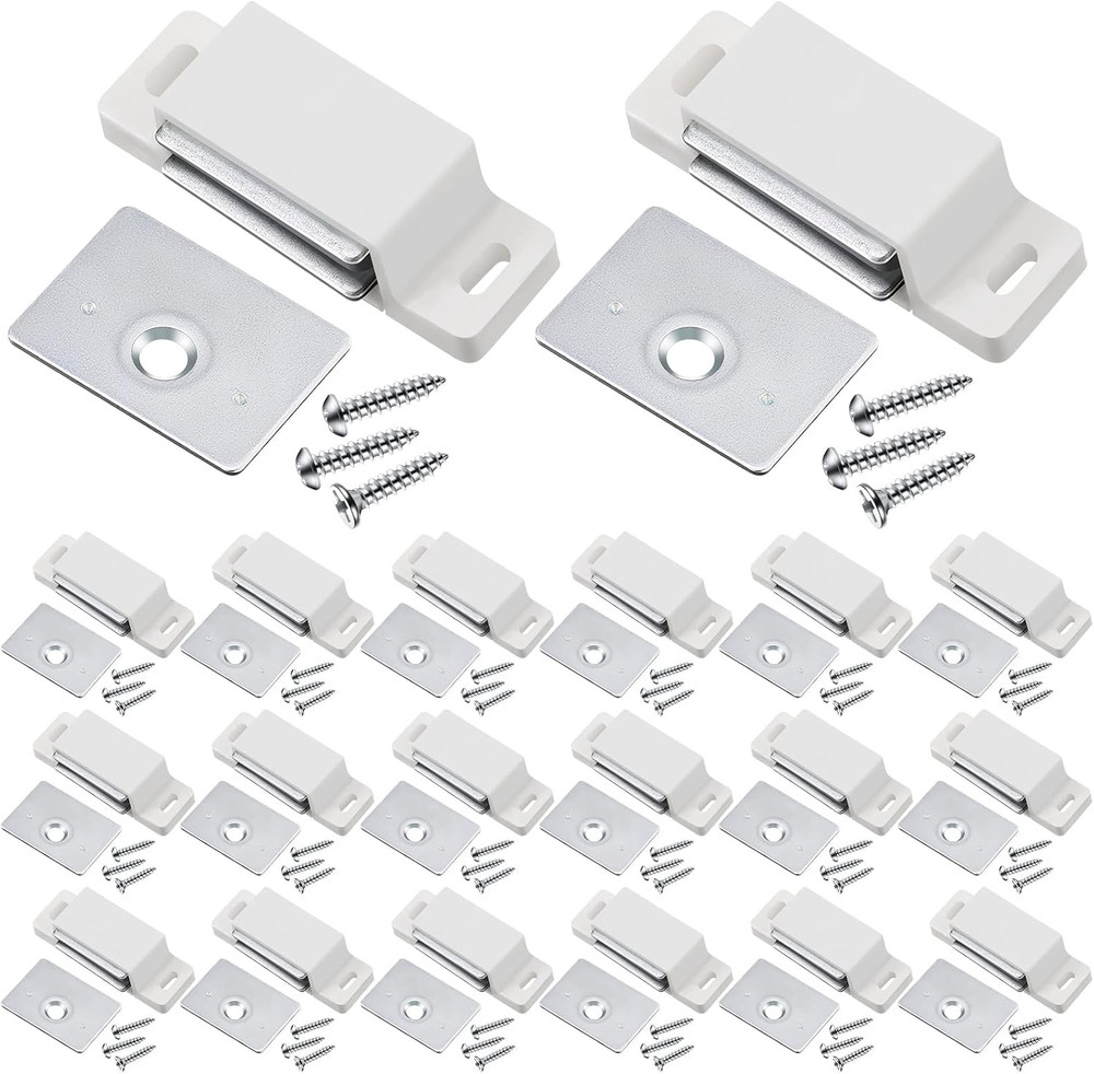 24pcs Magnetic Door Catch Set Cabinet Latch Window Shutter Closure Kit US