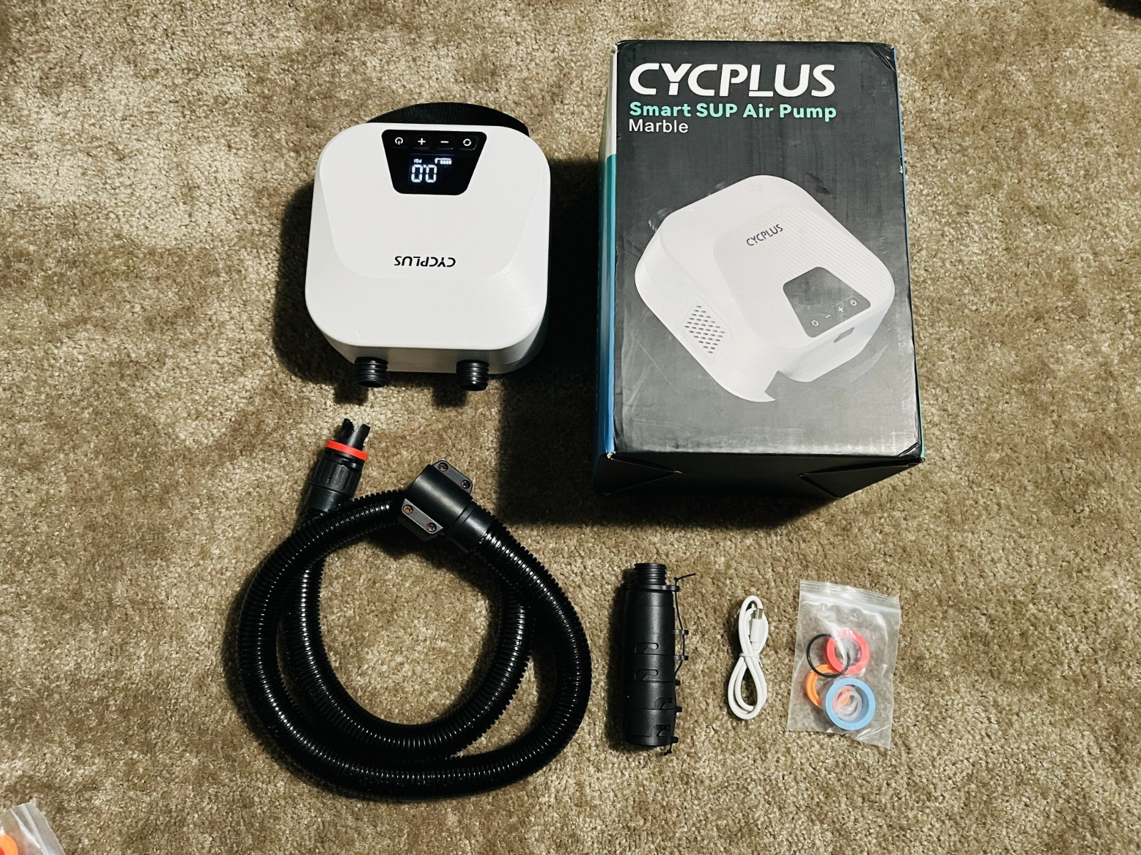 20PSI Rechargeable Electric SUP Air Pump | Inflator for Paddle Board, boat, tent