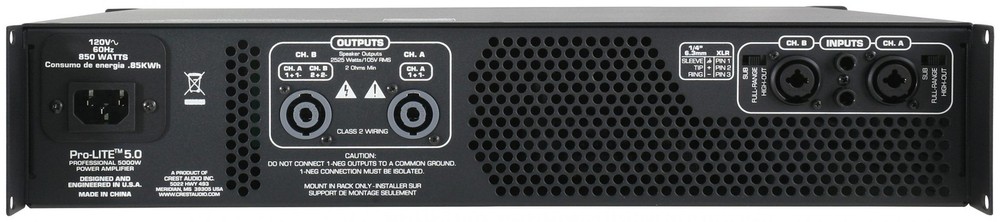 Crest Audio Pro-LITE 5.0 Ultra-Efficient Professional Power Class D Amplifier