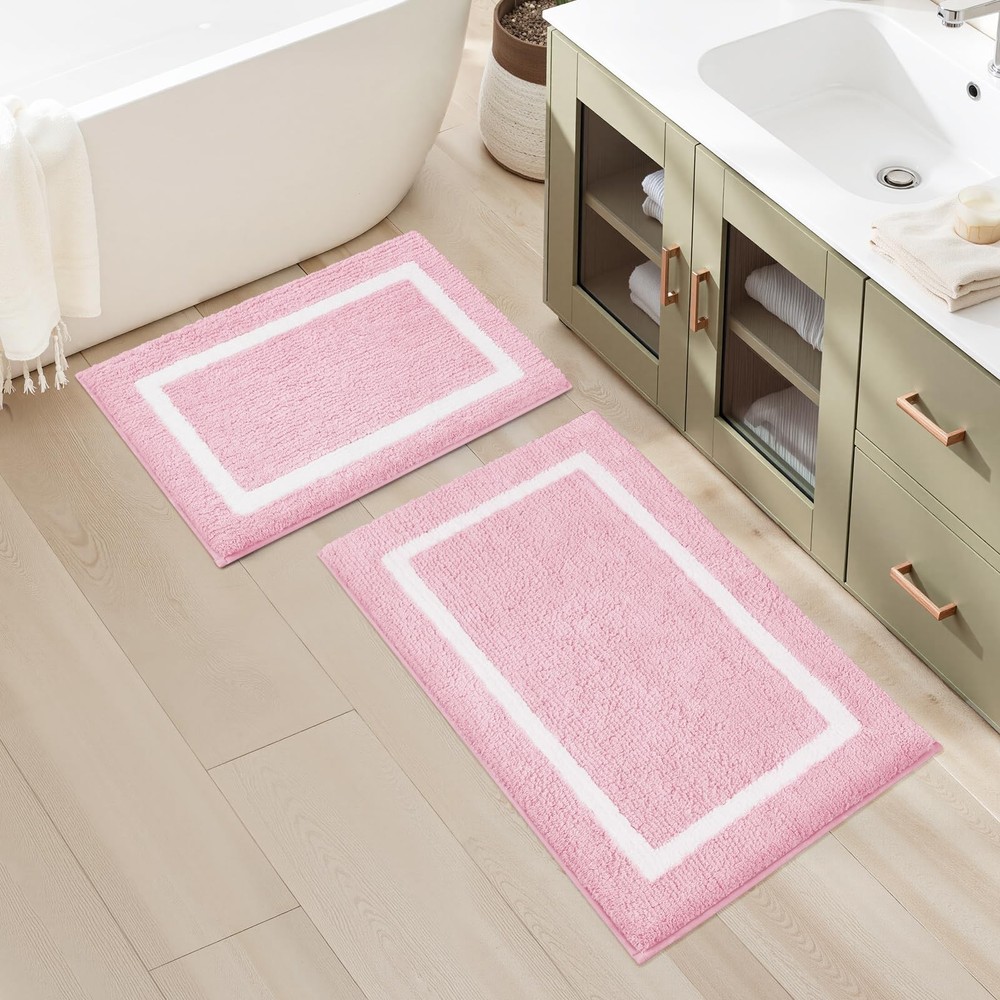 Bathroom Rugs Sets 2 Piece Super Soft and Absorbent Microfiber Tufted Bath Ma...