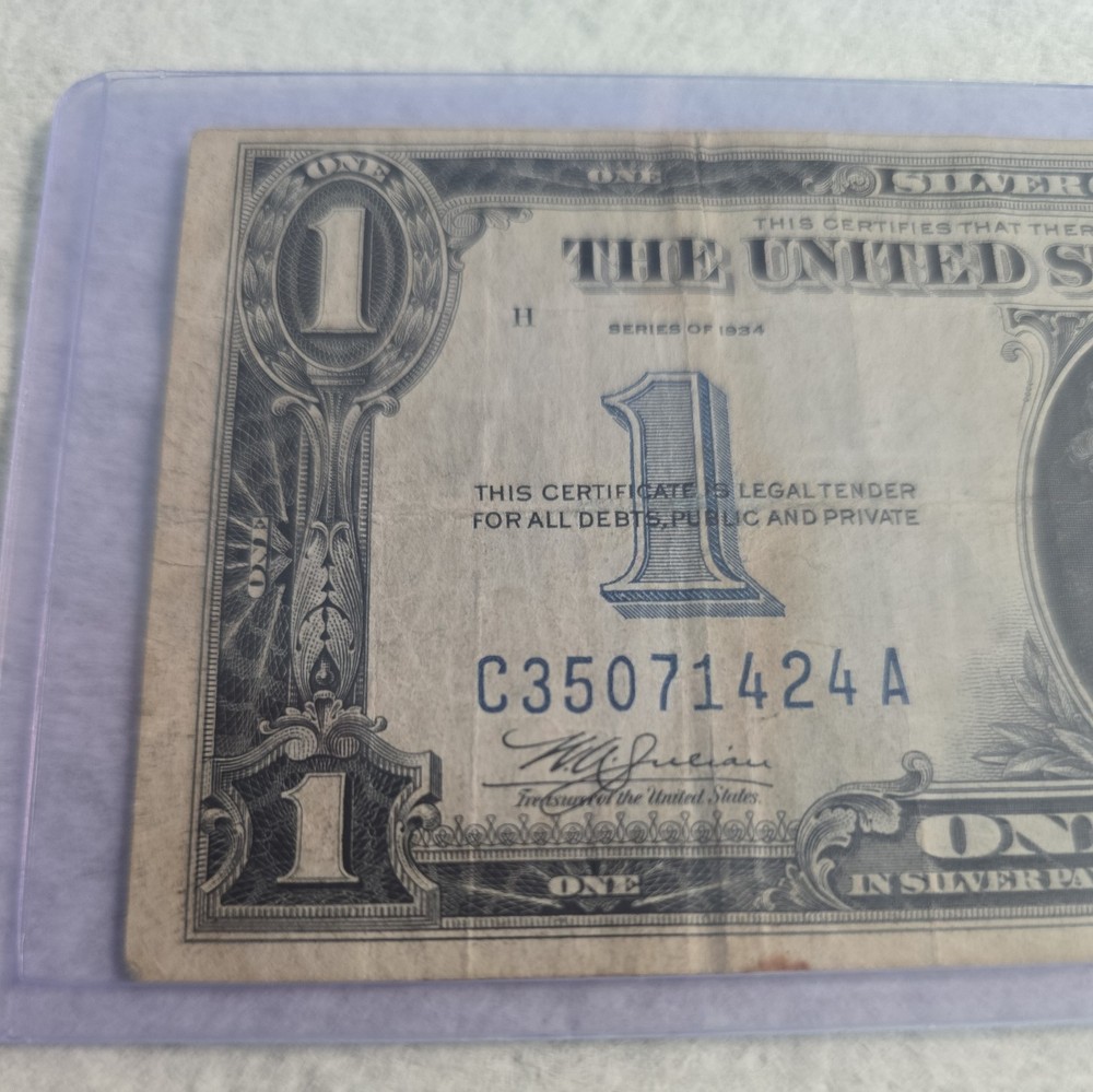 $1 1934 FUNNY BACK Silver Certificate One Dollar Note!!!!! F