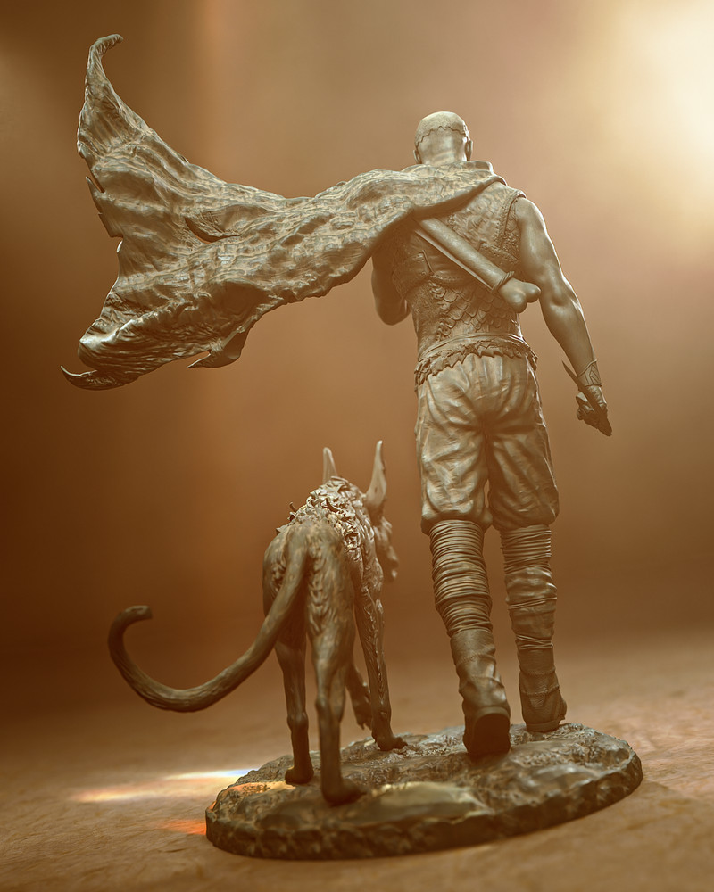 Riddick With Jackal 3D Printed Kit Unpainted/Unassembled