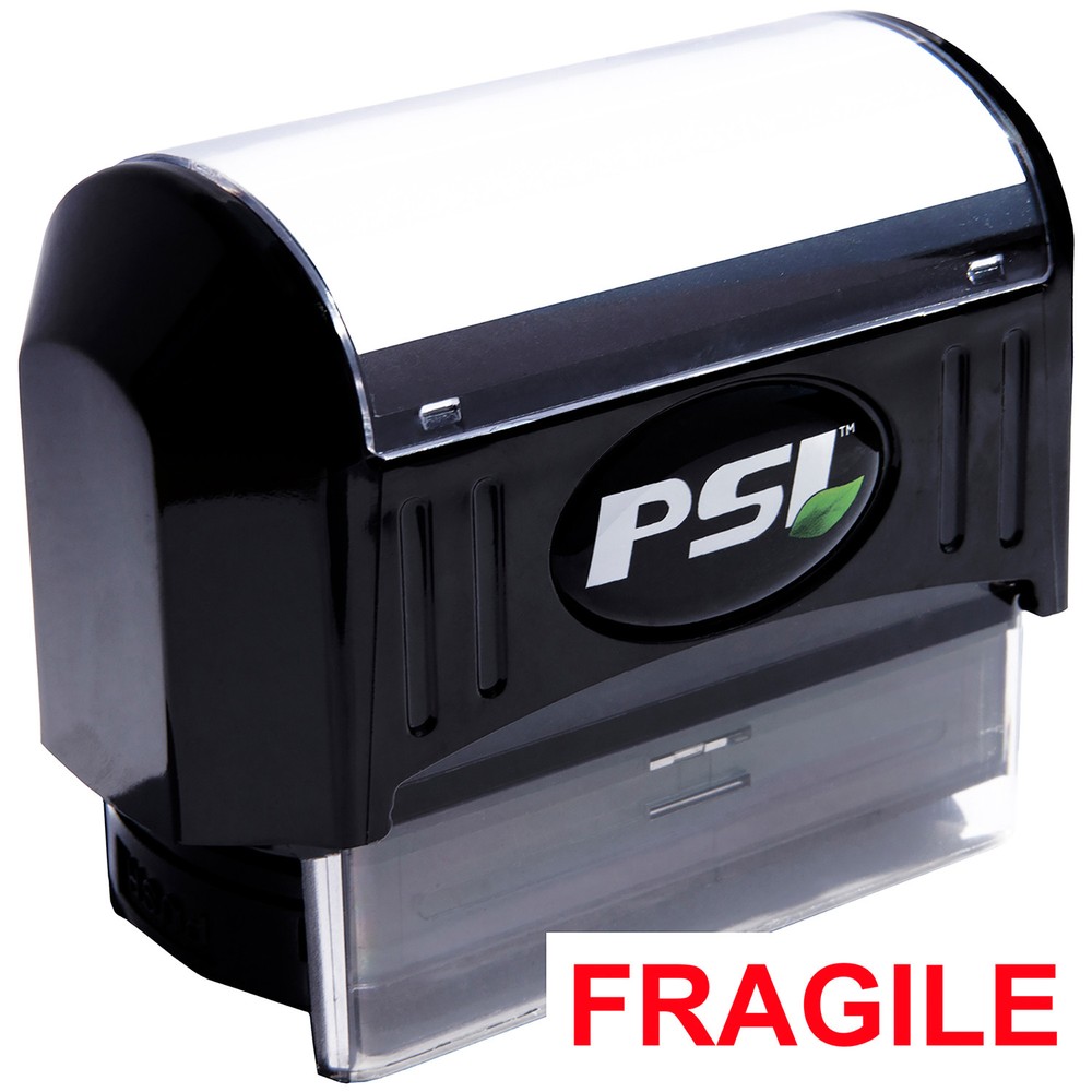 FRAGILE Pre-Inked PSI Rubber Stamp (RED)