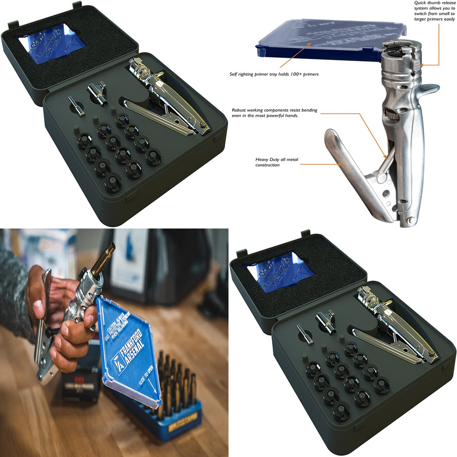 PERFECT Seat Hand Primer Shells Seating Tool Case for Reloading 12 Shell Holders