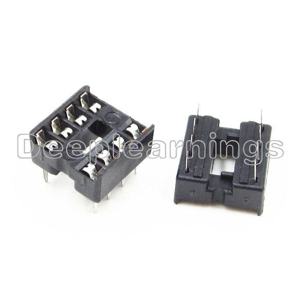 100PCS 8pin DIP IC Socket Adaptor Solder Type Socket Pitch Dual Wipe Contact