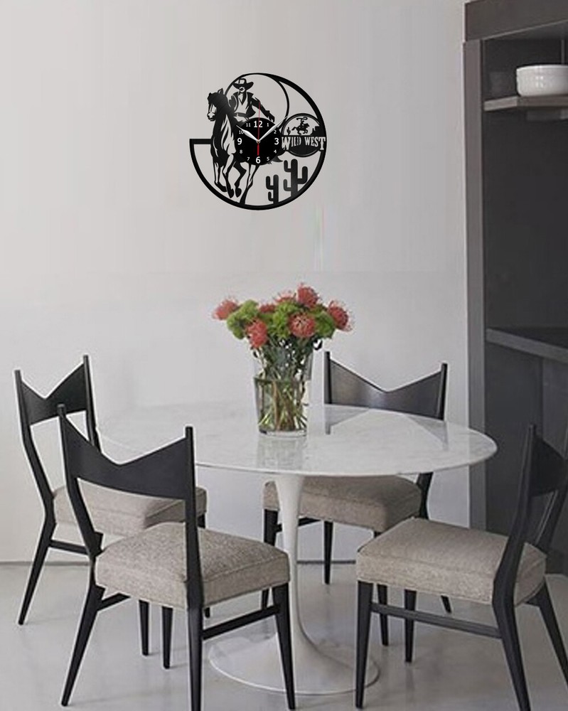 Wild West Vinyl Record Wall Clock Decor Handmade 2520