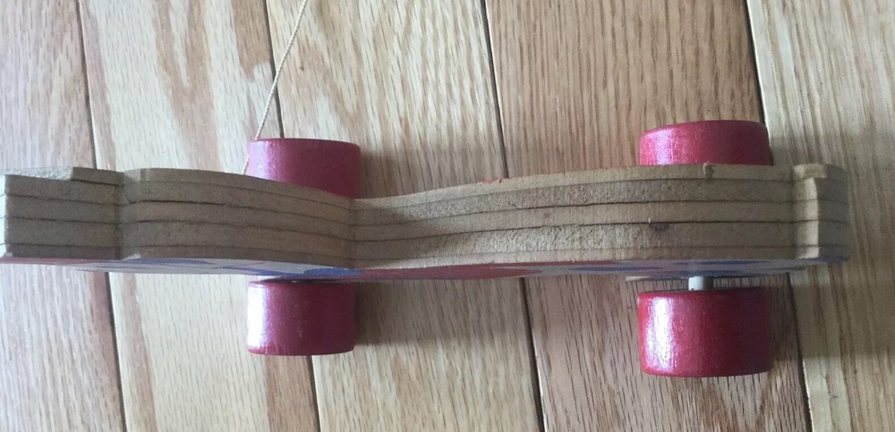 Primitive Wood Pig Pull Toy