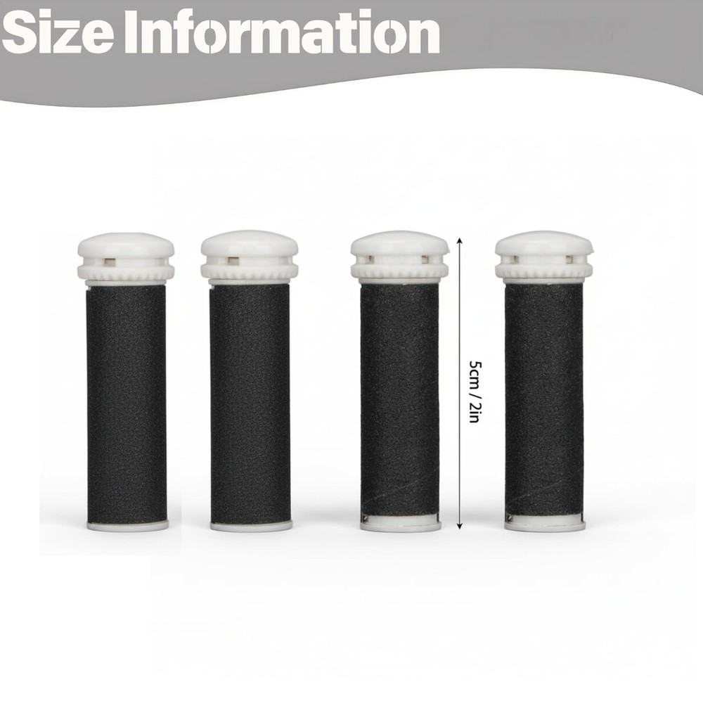 Foot File Replacement Grinding Head, 4Pcs Electric Roller Black