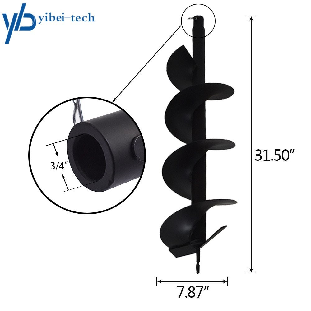 8" Earth Auger Drill Bits for Gas Powered Post Fence Hole Digger