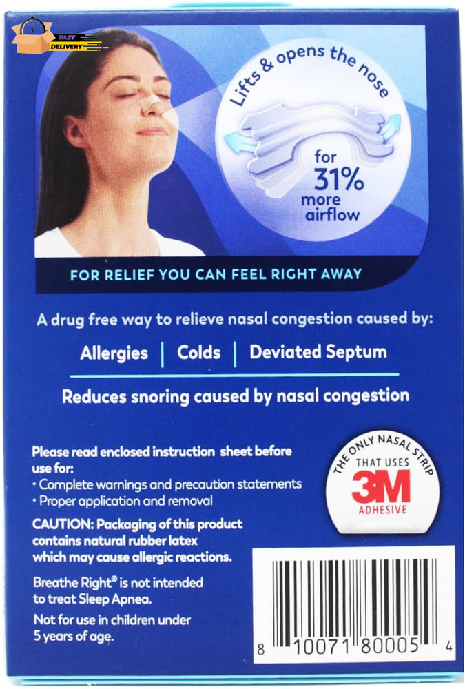 Nasal Strips Clear for Sensitive Skin Large 30 Each