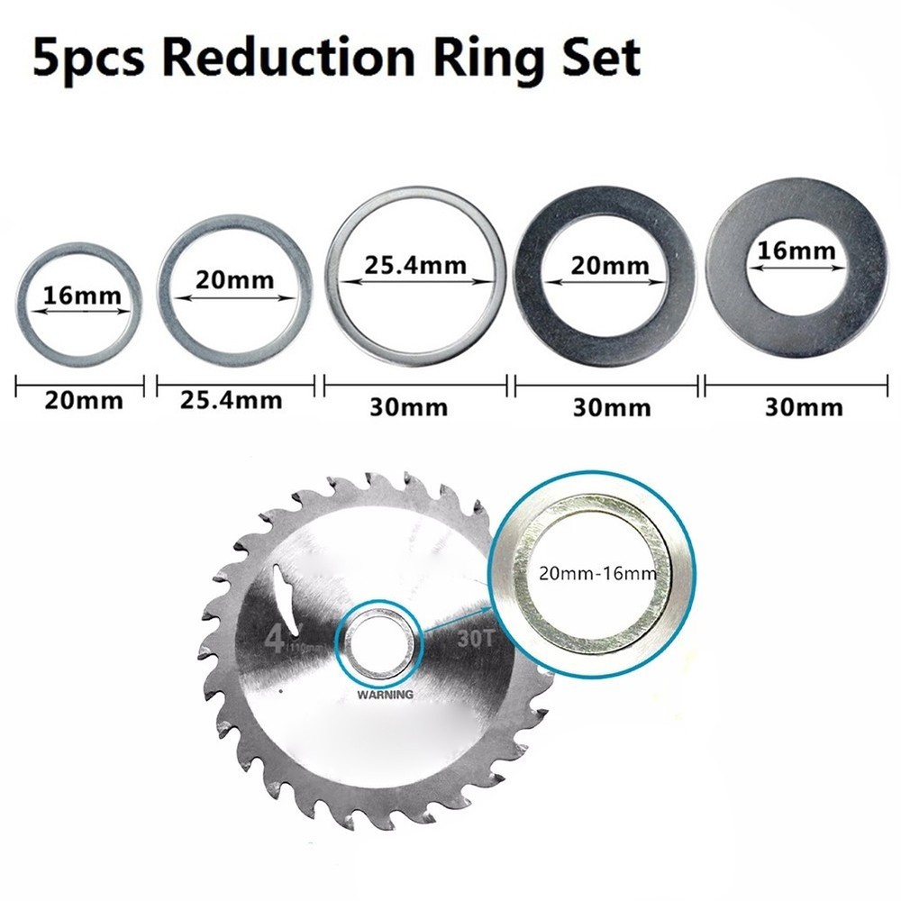 Set Circular Saw Conversion Ring Diameter Internal&External Metal 20&30