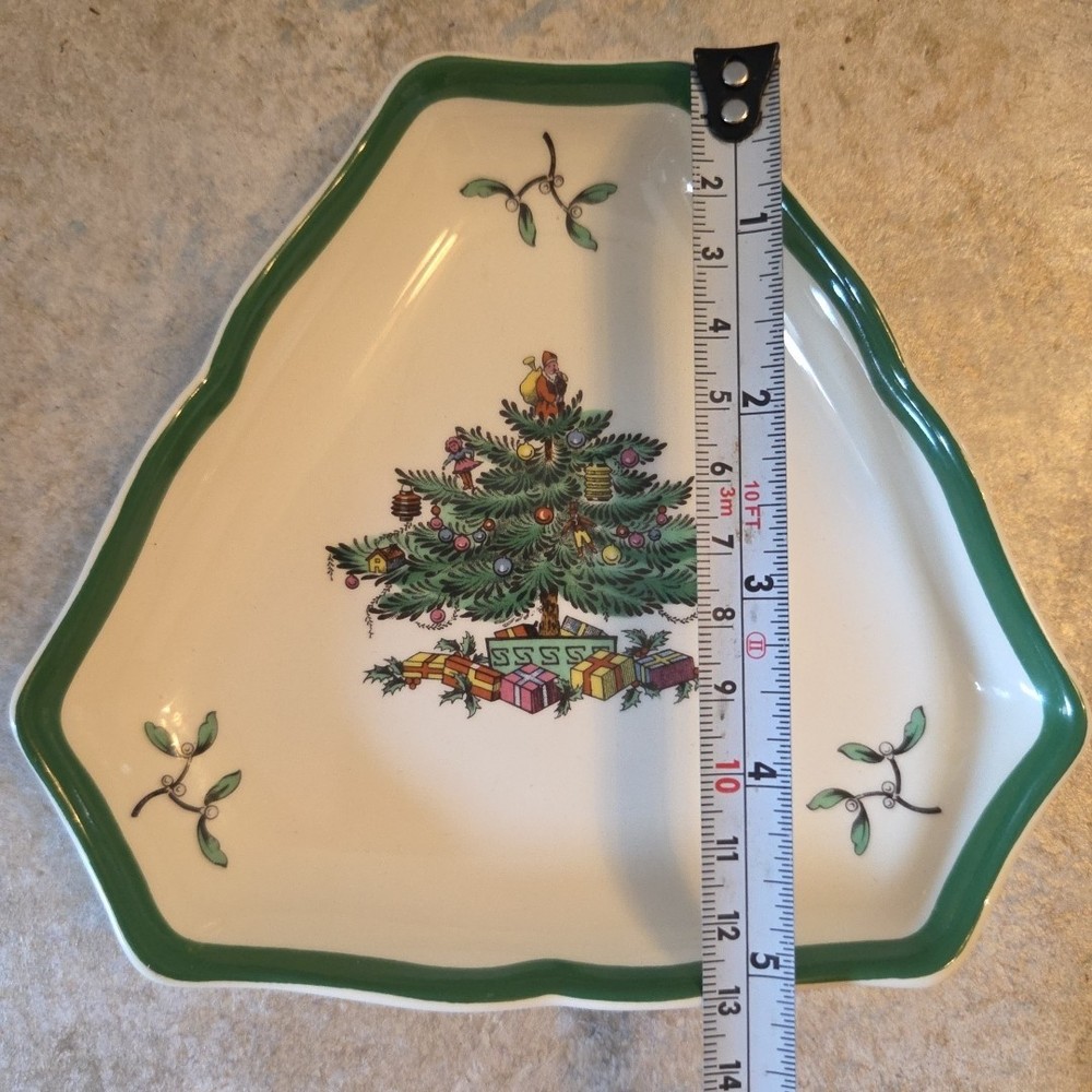 Spode Small Triangular Dish Christmas Tree Made In England S3324-L