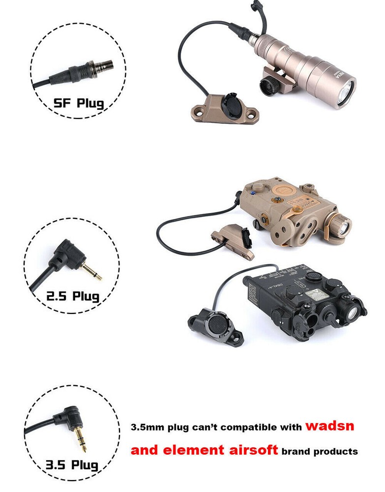 WADSN Tactical Flashlight Hot Button Tail Remote Control Switch For MLOK/KEYMOD