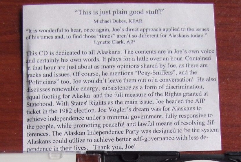 Joe Was Right: Vol 1: Problem Corner Larry Dell- 1982 interview audio CD- Vogler