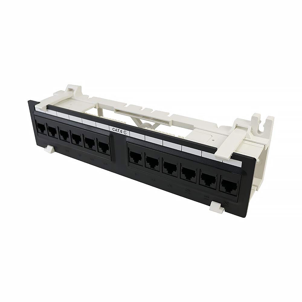 Construct Pro 12-Port Cat6 Wall Mount Patch Panel, RoHS Compliant