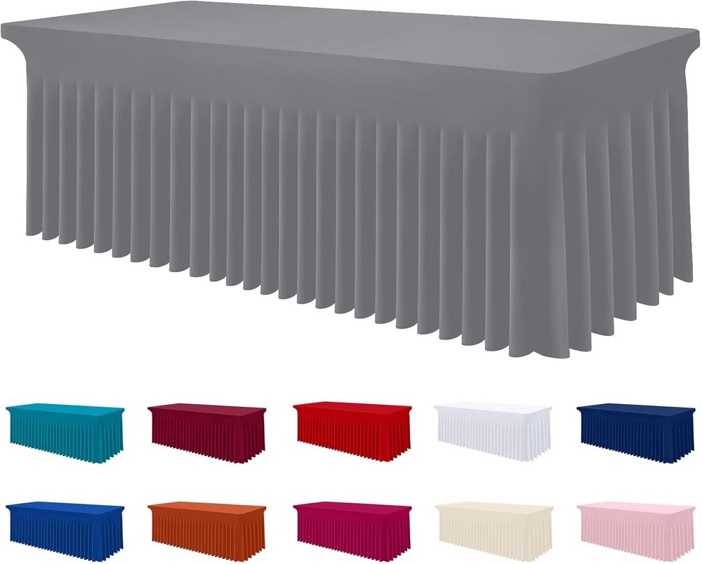 Spandex Tablecloth Elastic Fitted Stretch Tablecloth 6FT Rectangle Tables