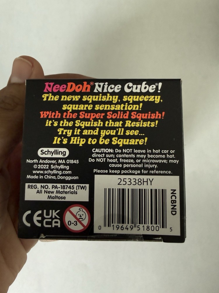 Schylling Nee Doh Nice Cube Super Solid Squeeze Box 3-pc bundle