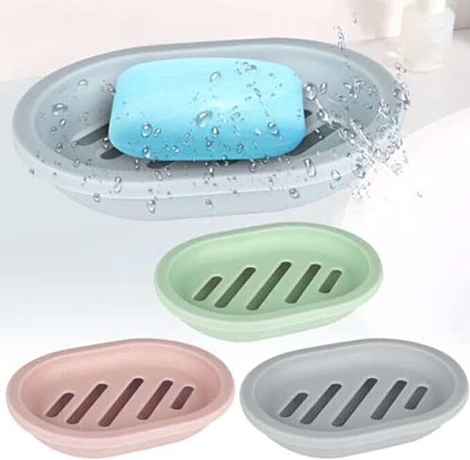 Bathroom Water Draining Soap Dish Case Holder Drainer Soap Saver Storage Box New