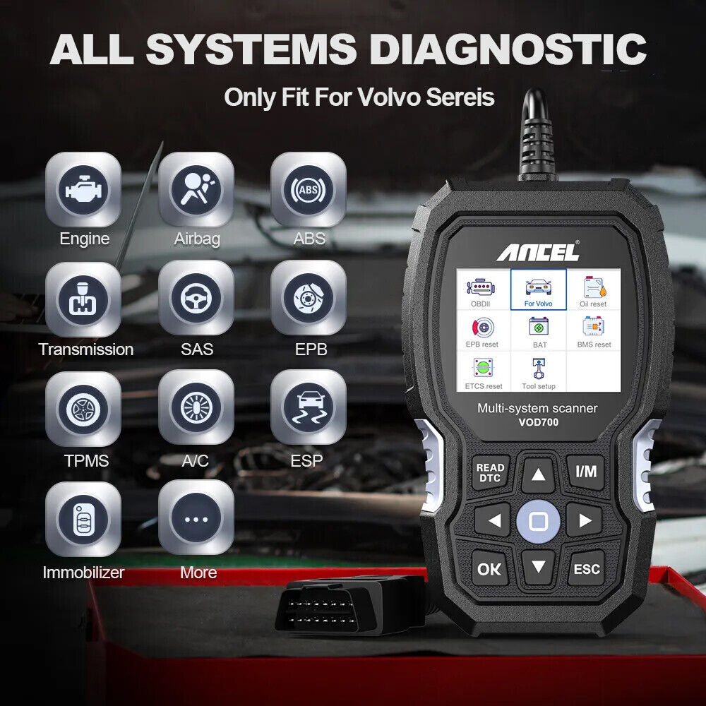 Car Code Reader Fit For Volvo OBD2 All Systems Diagnostic OIL EPB ABS EPB BMS