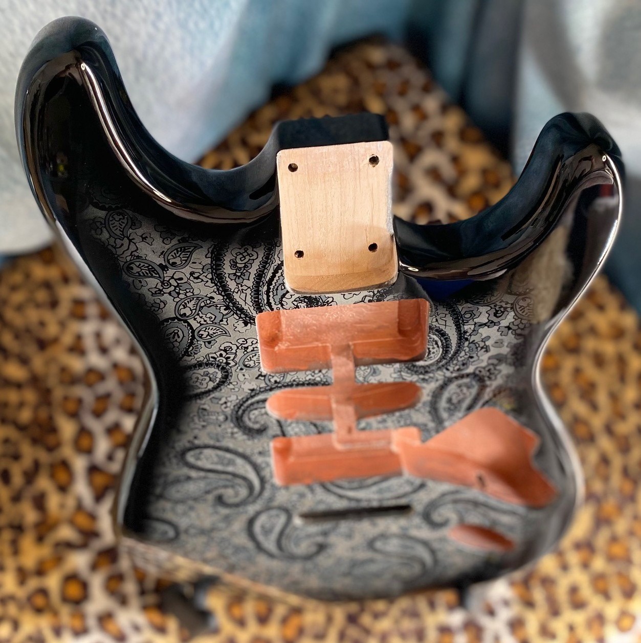 Paisley Stratocaster HSH Alder Fender Replacement Body Shielded Cavity