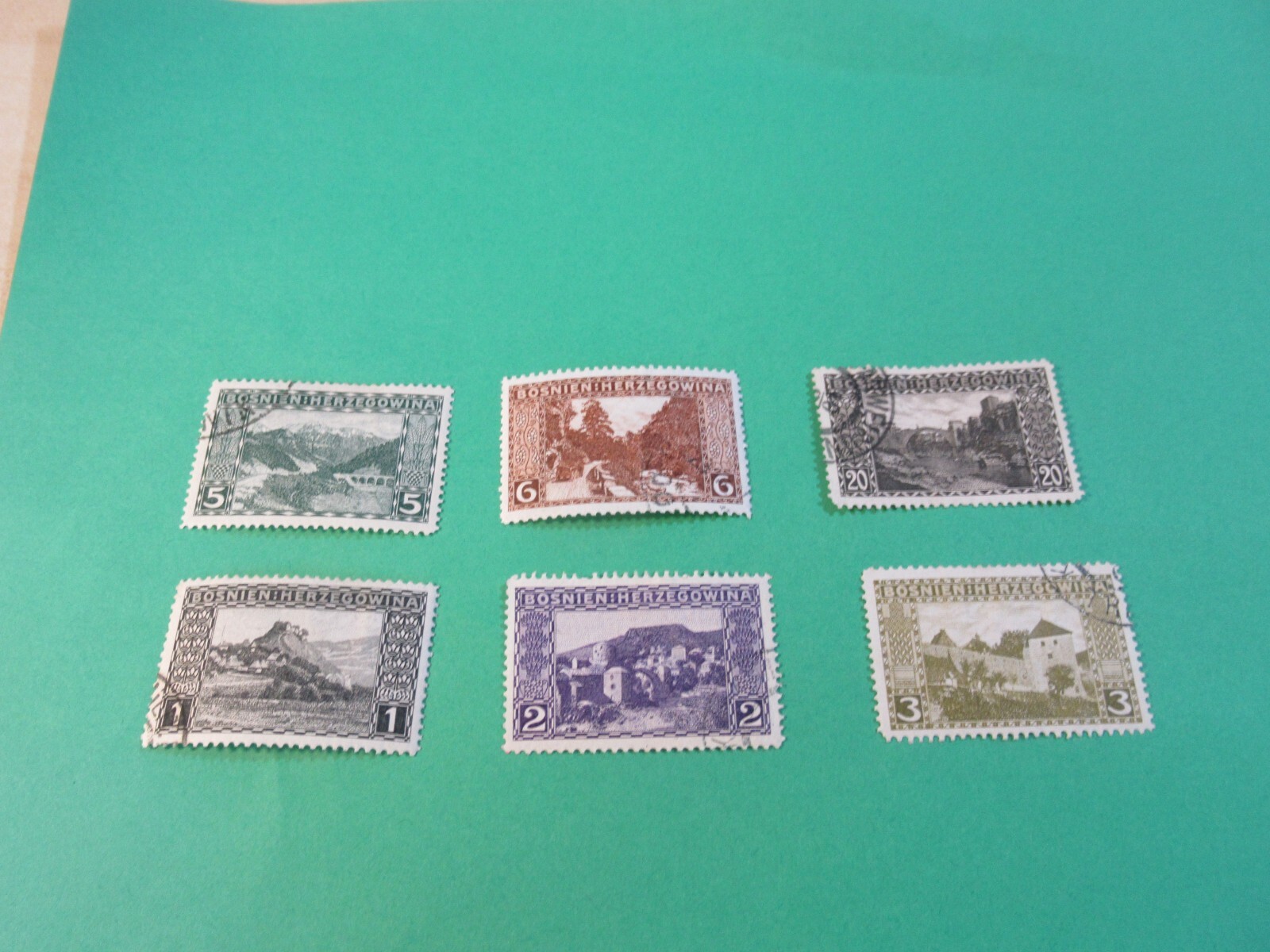 BOSNIEN HERZEGOWINA BOSNIA 6 STAMP LOT USED ISSUED 1879 - 1906  SCENIC VIEWS