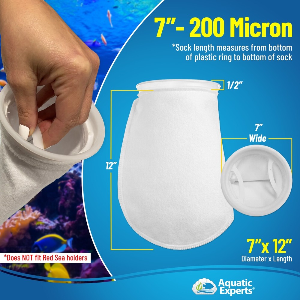 Aquatic Experts 7 inch Ring 200 Micron Felt Filter Socks - Medium