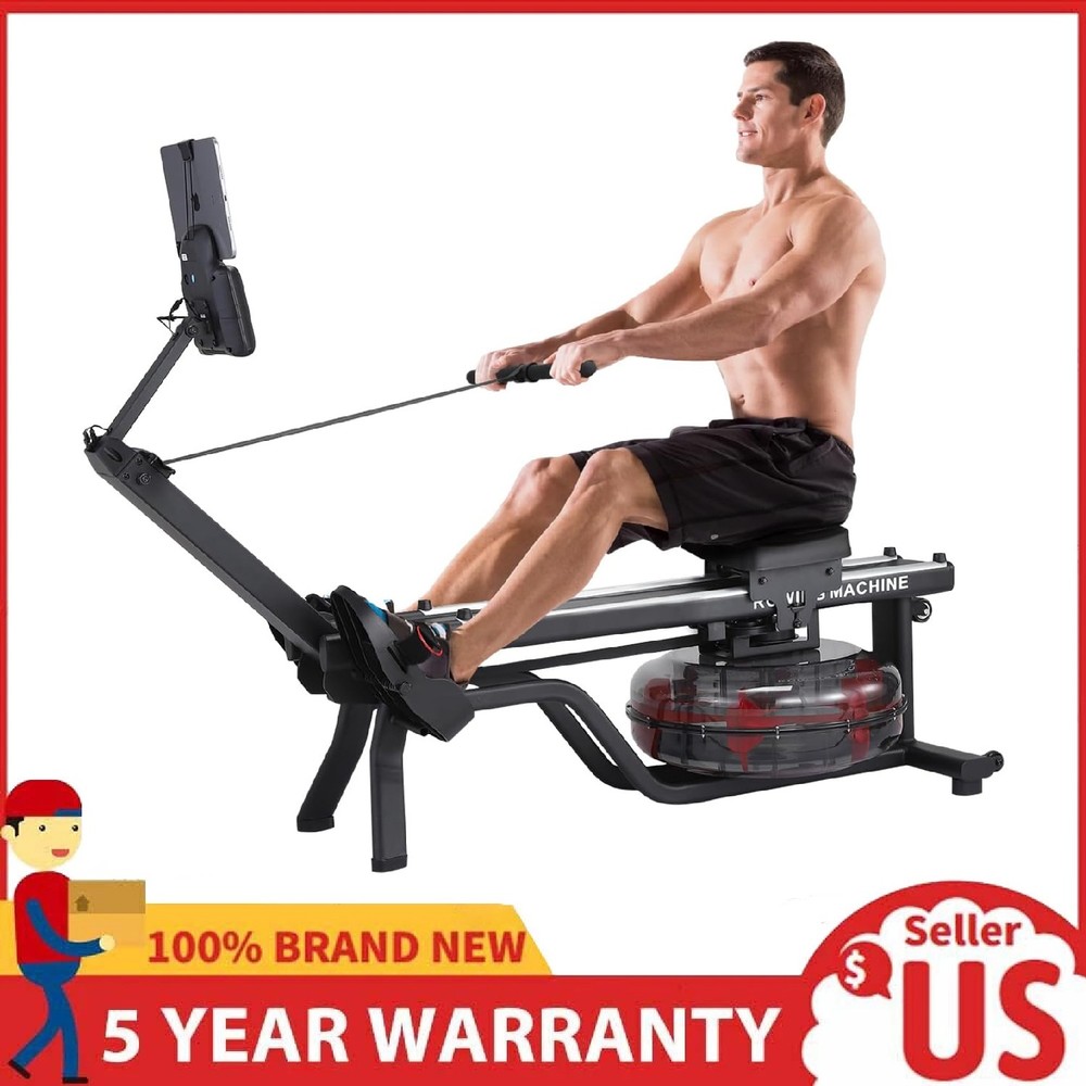 Water Magnetic Rowing Machine ,380 LBS Foldable Rower Machine Full Body Workout