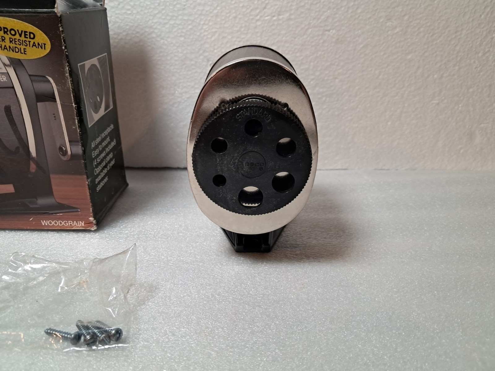 Vintage Berol Giant Apsco Sharpener Hand Crank 6 Hole Pencil Woodgrain New