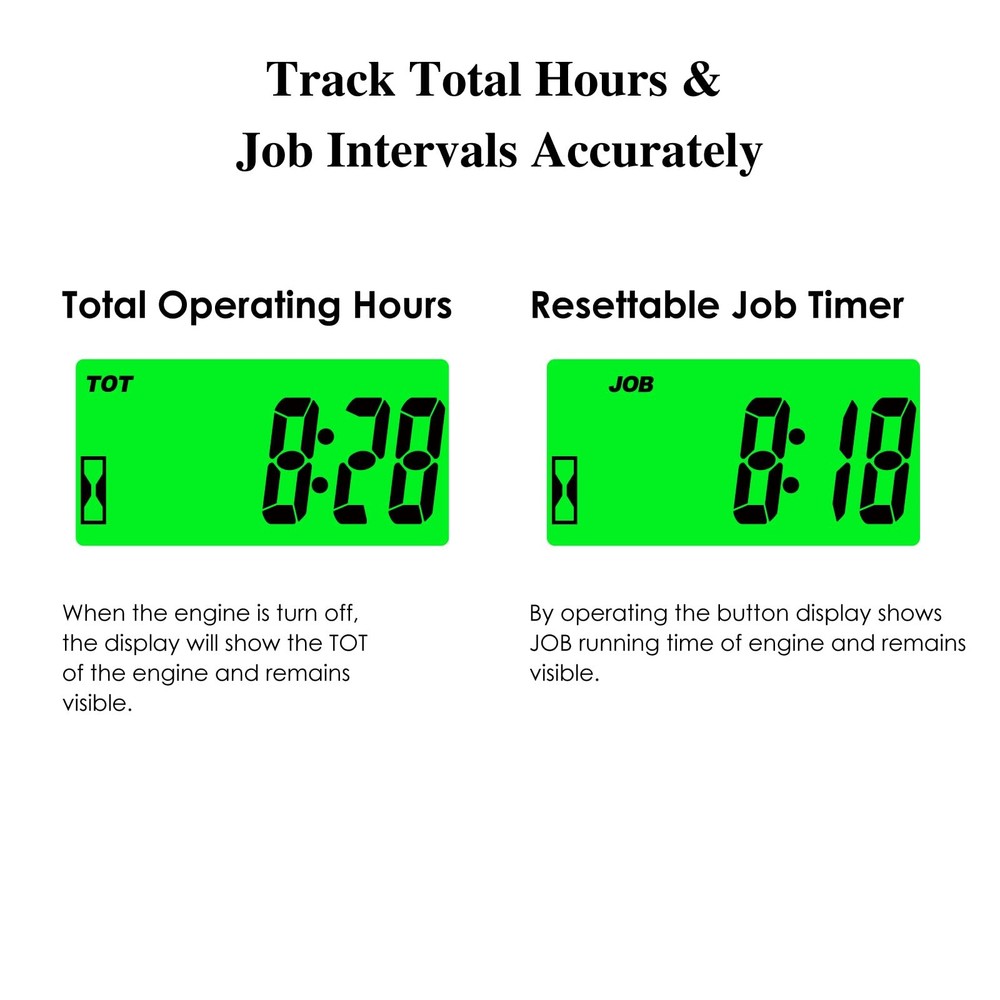 JR-HM058 Digital Hour Meter Tachometer,2 System Options,Countdown Maintenance...