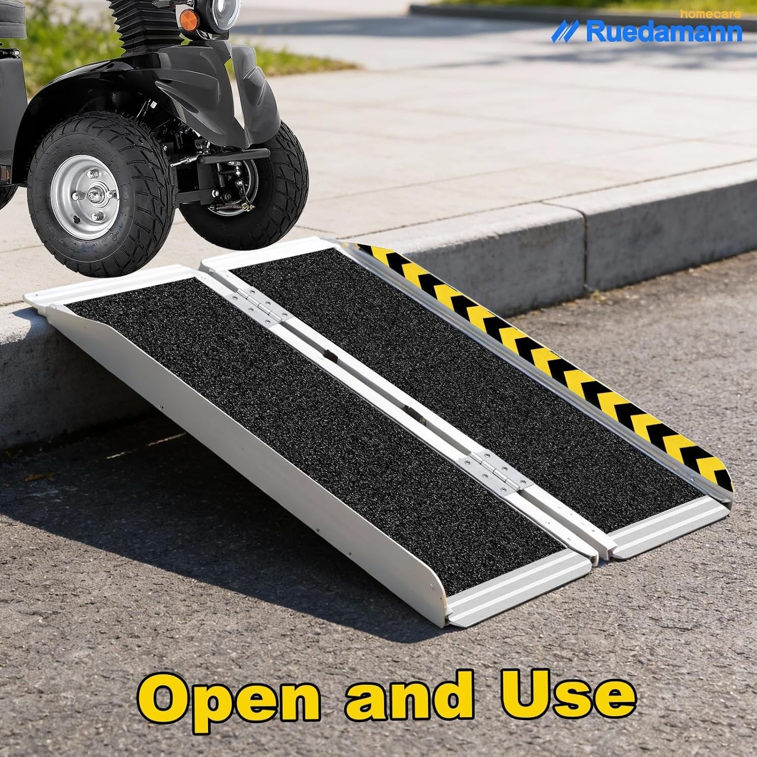 3FT Portable Wheelchair Ramp – Non-Slip Folding Aluminum Mobility Ramp