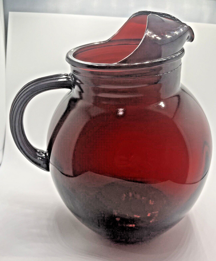 Vintage Anchor Hocking Ruby Large Ball Pitcher