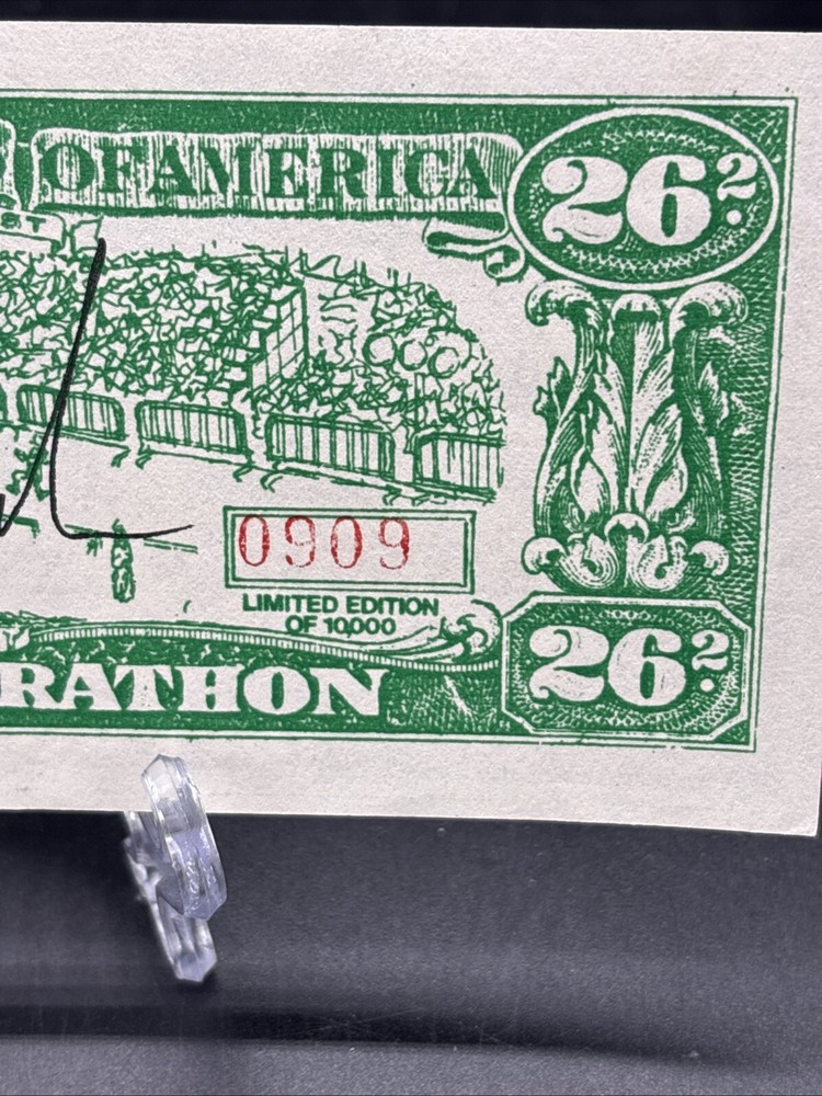 BILL RODGERS & JOAN BENOIT SAMUELSON Autographed $26.2 Bill - Boston - Lot395