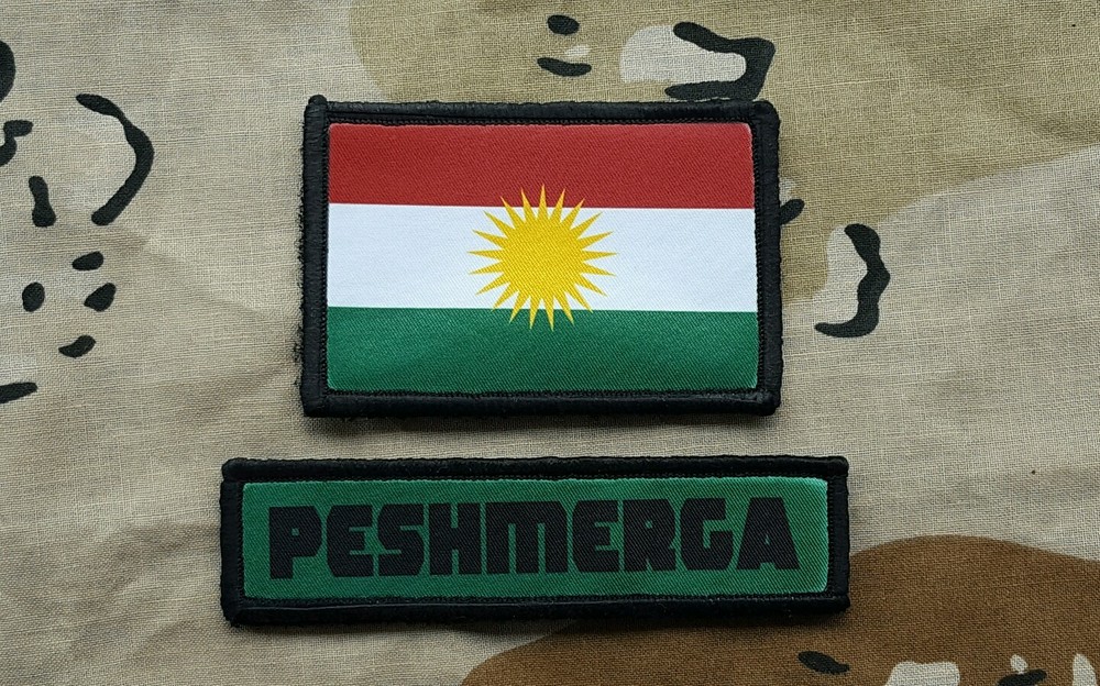 Peshmerga Kurdish Flag Hook Patch 2 Pack Set Special Forces Infidel