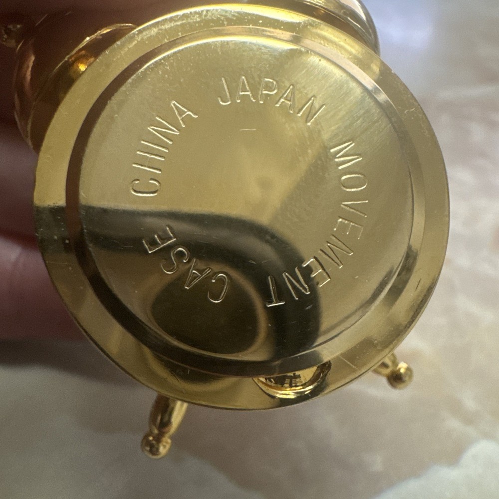 Miniature Vintage Gold Alarm Clock Shape