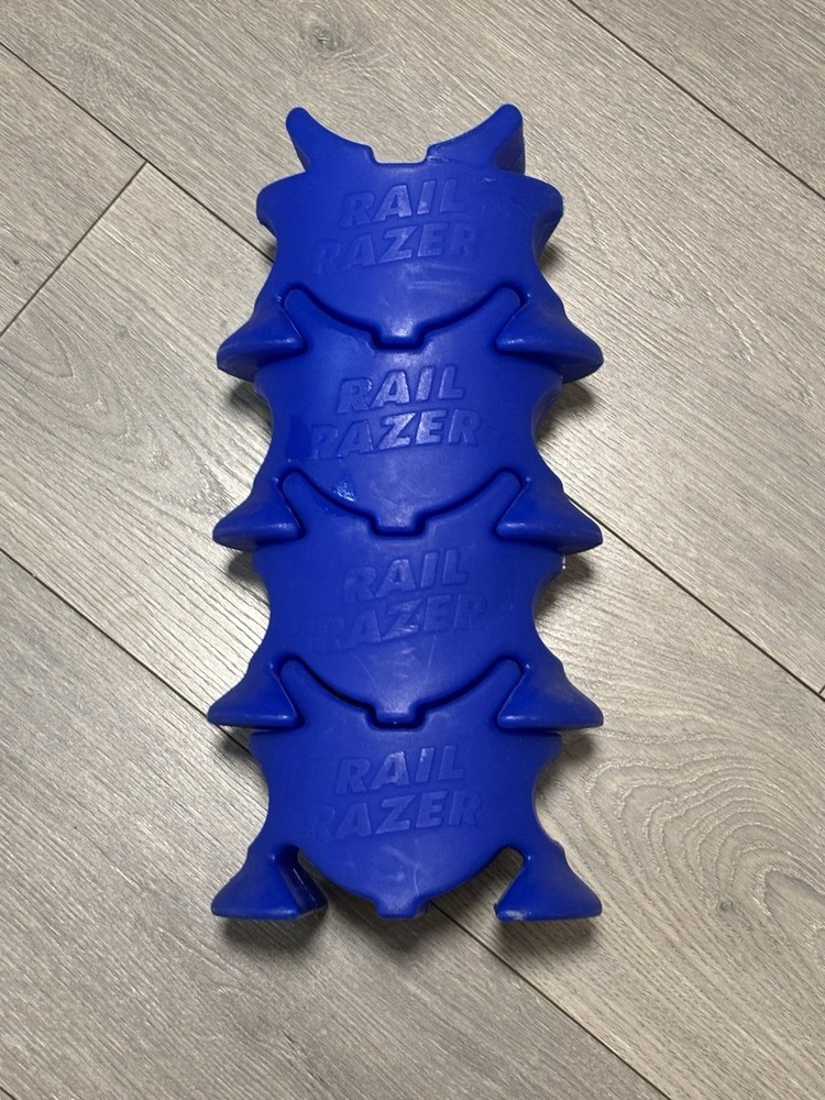 Royal Blue Plastic Rail Razor Pole Risers Set Of Four Stackable