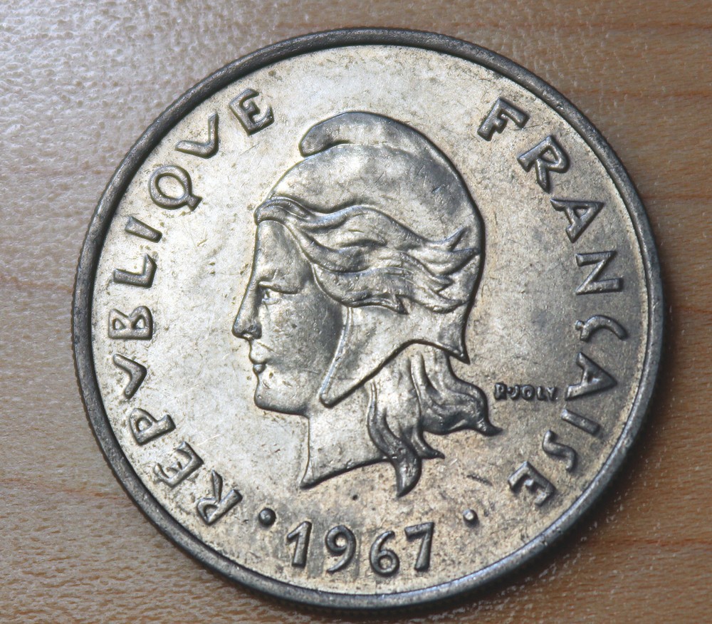 1967 French Polynesia 20 Francs