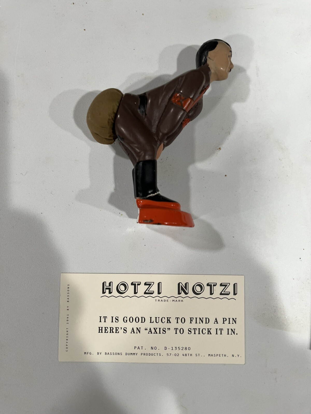 WWII Hard to find Home Front Pin Cushion Hitler- Tag Only