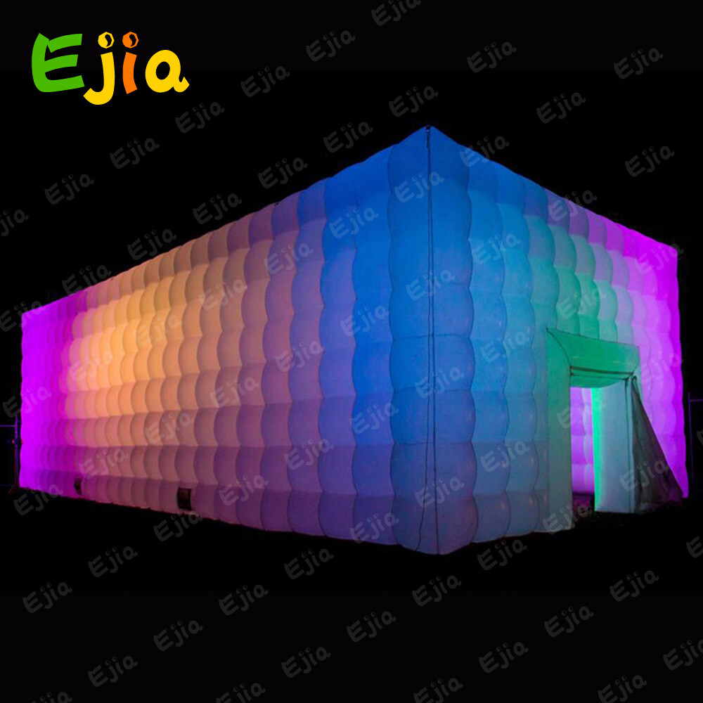 8M Giant Inflatable NightClub Inflatable Cube Tent With LEDs For Party Wedding