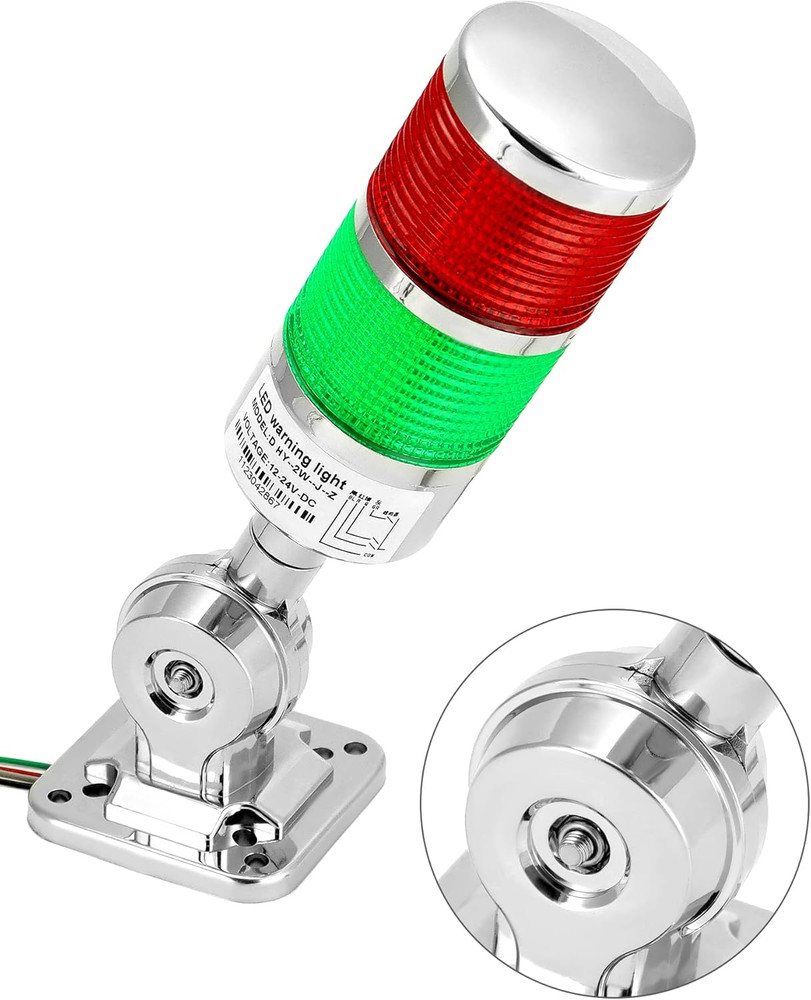 Industrial Warning Lights, 12-24V LED Stack Tower Lights with Buzzer, Lights, Co