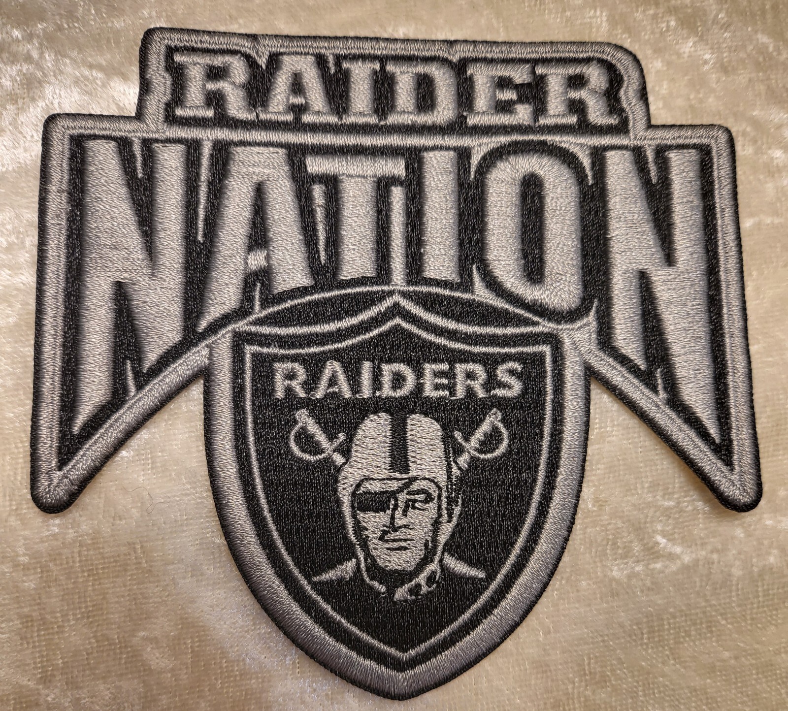 Las Vegas Raiders Nation 4" Iron On Embroidered Patch~ Free Tracking!