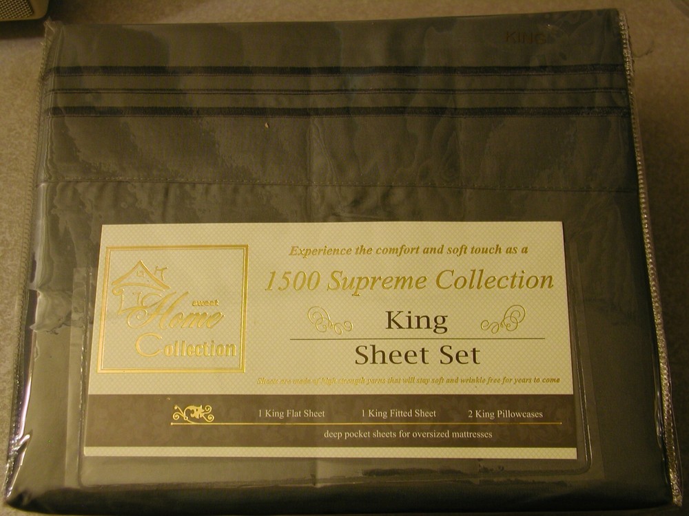 1500 Supreme Collection Extra Soft Deep Pocket Sheets, King Grey
