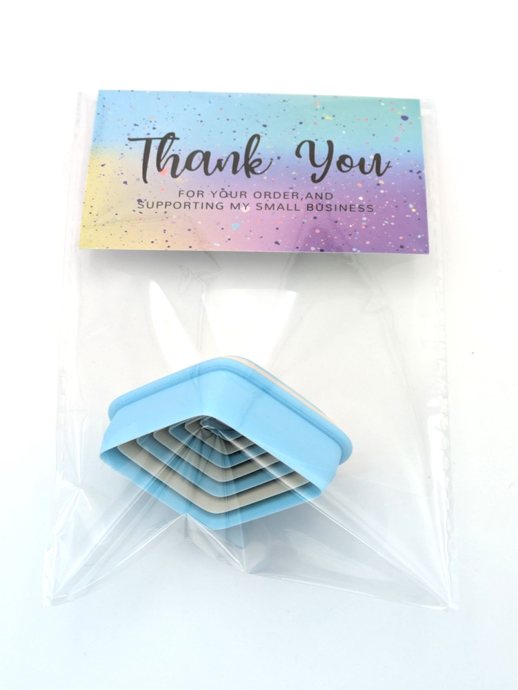 Round Diamond Clay Cutter Shape Set ~ Polymer Crafting Tool ~ Stackable Outline