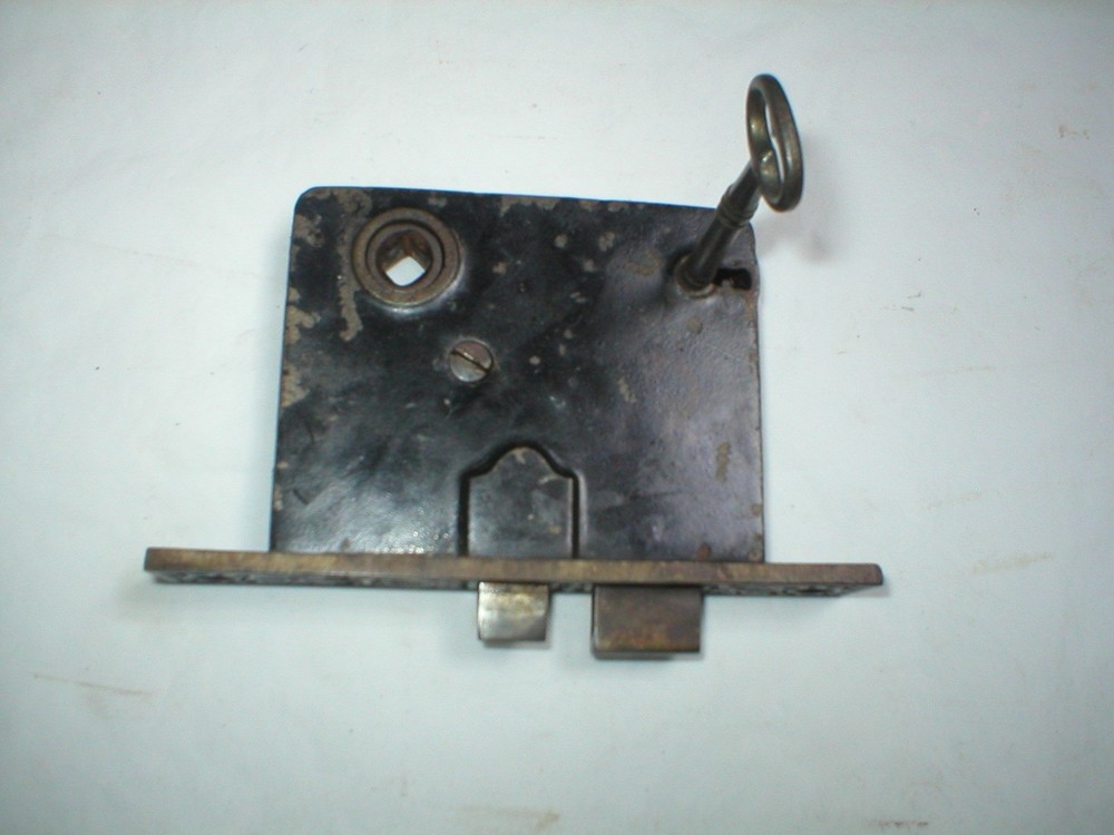 Antique Victorian Decorative Mortise Lock and Key