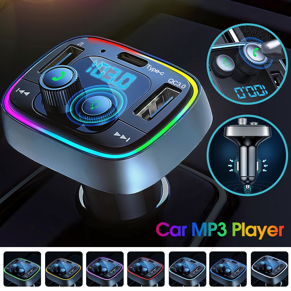 FM Transmitter Bluetooth MP3 Adapter QC3.0 Charger Handsfree Wireless Car Kit US
